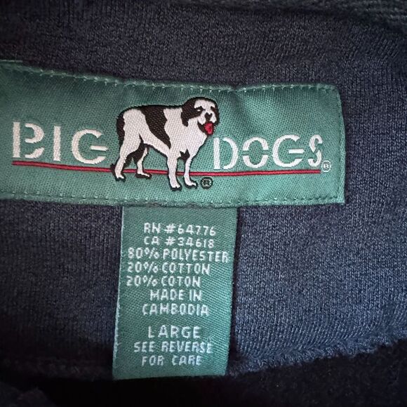 Big Dogs Sweater Mens Large Blue Lined Henley Mock Neck Lined Sweatshirt Outdoor - Picture 3 of 12